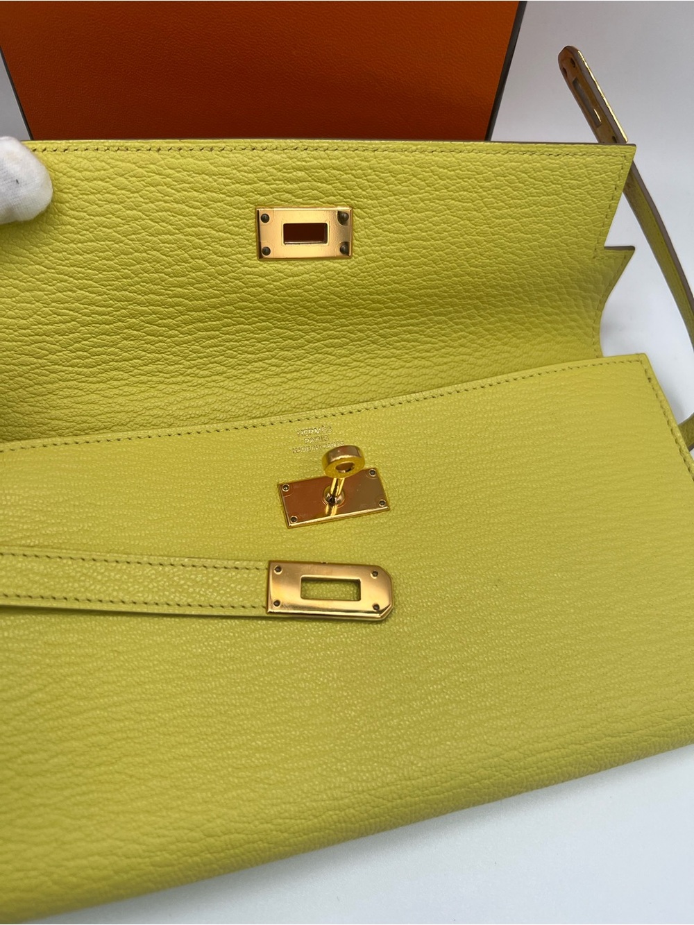 HERMES Kelly Wallet Long mysore gold hardware Unused full set 🔥😍 - Picture 6 of 9